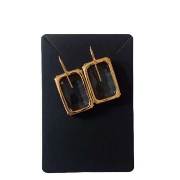 New Crystal Clear Big Square Earrings Drop Dangle - Picture 4 of 12